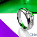 Mens .70 Princess in Channel Cubic Zirconia CZ Wedding Band