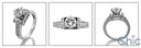 Engagement 1 Ct Brilliant Center 4 prong Tiffany Cubic Zirconia Cz Ring