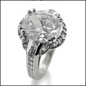 Anniversary Oval 4 Ct Halo Cubic Zirconia Cz Ring