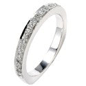 Wedding Pave Set European Shank Cubic Zirconia CZ Band 