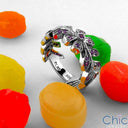 Eternity .50 TCW Pave set Leaves Cubic Zirconia Cz Ring