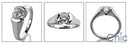 Solitaire 1 Ct Round Half Bezel Cubic Zirconia Cz Ring