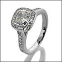 Engagement Half Ct Cushion Bezel Pave Cubic Zirconia Cz Ring