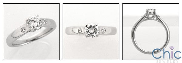 Solitaire 1 Ct Round Lucida Tiffany Engagement Cubic Zirconia Cz Ring