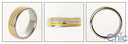 Mens Titanium Ct Gold Striped Wedding Band
