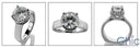 1.25 Round Cubic Zirconia Center 4 Prongs Euro Shank Engagement Ring 14k White Gold