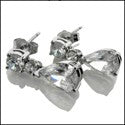 Pear Shape Ct Round Drop Cubic Zirconia CZ Earrings