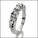 Wedding Round baguettes Channel Ct Prong Cubic Zirconia CZ Band 