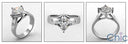 Engagement 1.5 Princess Center Kite Position Cubic Zirconia 14K White Gold Ring