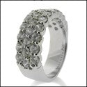 7MM Wide Wedding Band 2 TCW Round Stone Cubic Zirconia Share Prongs 14K White Gold