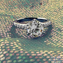 Engagement 2 Ct Round Center Pave Cubic Zirconia Cz Ring