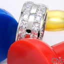 Mens 9mm Wide 3.6 TCW Channel Set 2 Rows Cubic Zirconia CZ Wedding Band
