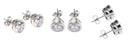 .75 Each Round Bezel Set Cubic Zirconia CZ Earrings