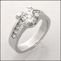 Engagement 0.75 Round Center Channel Cubic Zirconia Cz Ring