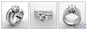 Matching Set 1.5 Round Center Channel Baguettes Cubic Zirconia Cz Ring
