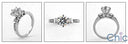 Engagement 1 Ct Round Center narrow Cubic Zirconia Cz Ring