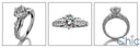 Engagement 2 Ct Round Center Channel Princess Cubic Zirconia Cz Ring