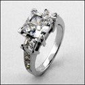 Engagement 2 Ct . Princess Center Channel Cubic Zirconia Cz Ring