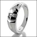 Mens .15 Princess in Channel Cubic Zirconia CZ Wedding Band