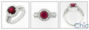 Anniversary 2 Ct Ruby Round Pave Cubic Zirconia Cz 14K White Gold Ring