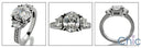 Oval and Half Moon  Cubic Zirconia Ring