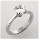 Solitaire 1 Ct Round Tiffany Style Cubic Zirconia 4 Prong 14K White Gold Ring