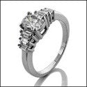 Engagement 1 Ct Oval Ct Baguettes Cubic Zirconia Cz Ring