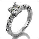 Engagement 0.75 Princess center bezel Cubic Zirconia Cz Ring