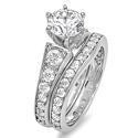 Cubic Zirconia Matching Engagement Ring Curved Band