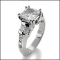 Engagement 1.5 Princess Double Prong Cubic Zirconia 14K White Gold Ring