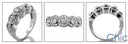 Anniversary Bezeled Round 5 stone Cubic Zirconia Cz Ring