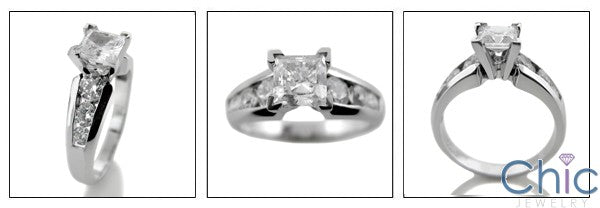 Engagement .75 Round Center channel Cubic Zirconia Cz Ring