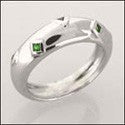 Wedding Emerald Green Princess Triangle Cubic Zirconia CZ Band