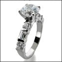 Engagement Round 1 Ct . Center Channel Cubic Zirconia Cz Ring