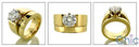Matching Set 2 Ct Round 6 Prong Wide Engagment Plain Cubic Zirconia Cz Ring