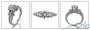 Round 1 Ct Center CZ Tiffany 6 Prongs Cubic Zirconia 14K White Gold Engagement Ring