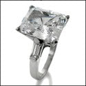 Engagement 4.5 Radiant Ct Baguettes in Channel Cubic Zirconia Cz Ring