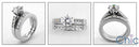 Matching Set Round 1 Ct Center Princess Cubic Zirconia Cz Ring