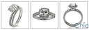Cushion 1 Ct Cubic Zirconia Engagement Ring with Matching Band 14K White Gold
