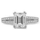 Engagement 3 Ct Emerald Double Prongs Split Pave Shank Cubic Zirconia Ring