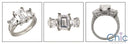 Engagement 2 Ct Emerald Princess Baguettes Cubic Zirconia Cz Ring