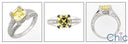 Anniversary 2.5 Yellow Asscher Ct Pave Round Cubic Zirconia Cz Ring