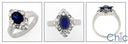 Estate 1.5 Oval Sapphire small Bezel Diamonds Cubic Zirconia Cz Ring
