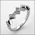 Wedding .50 TCW Princess Bezel 5 Stone Cubic Zirconia CZ Band