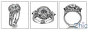 Engagement 1.75 Round Brilliant Cubic Zirconia Halo Cz 14K White Gold Ring