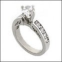 Engagement .75 Round Center Scroll Ct Pave Cubic Zirconia Cz Ring