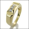 Mens .45 Princess in Channel Cubic Zirconia CZ Wedding Band
