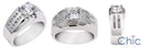 9.5mm Wide shank 1 Ct Round Center Cubic Zirconia Channel Sides 14K White Gold Ring