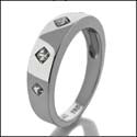Wedding 1 Ct Princess 3 Stone Bezel Cubic Zirconia CZ Band