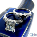 Matching Set 2 Ct Emerlad Ct Long Channel Baguettes Cubic Zirconia Cz Ring